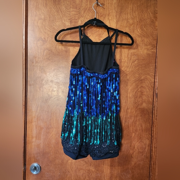 WEISSMAN Boom Boom Biketard MA Sequin Fringe Flapper Dance Costume - Picture 2 of 3